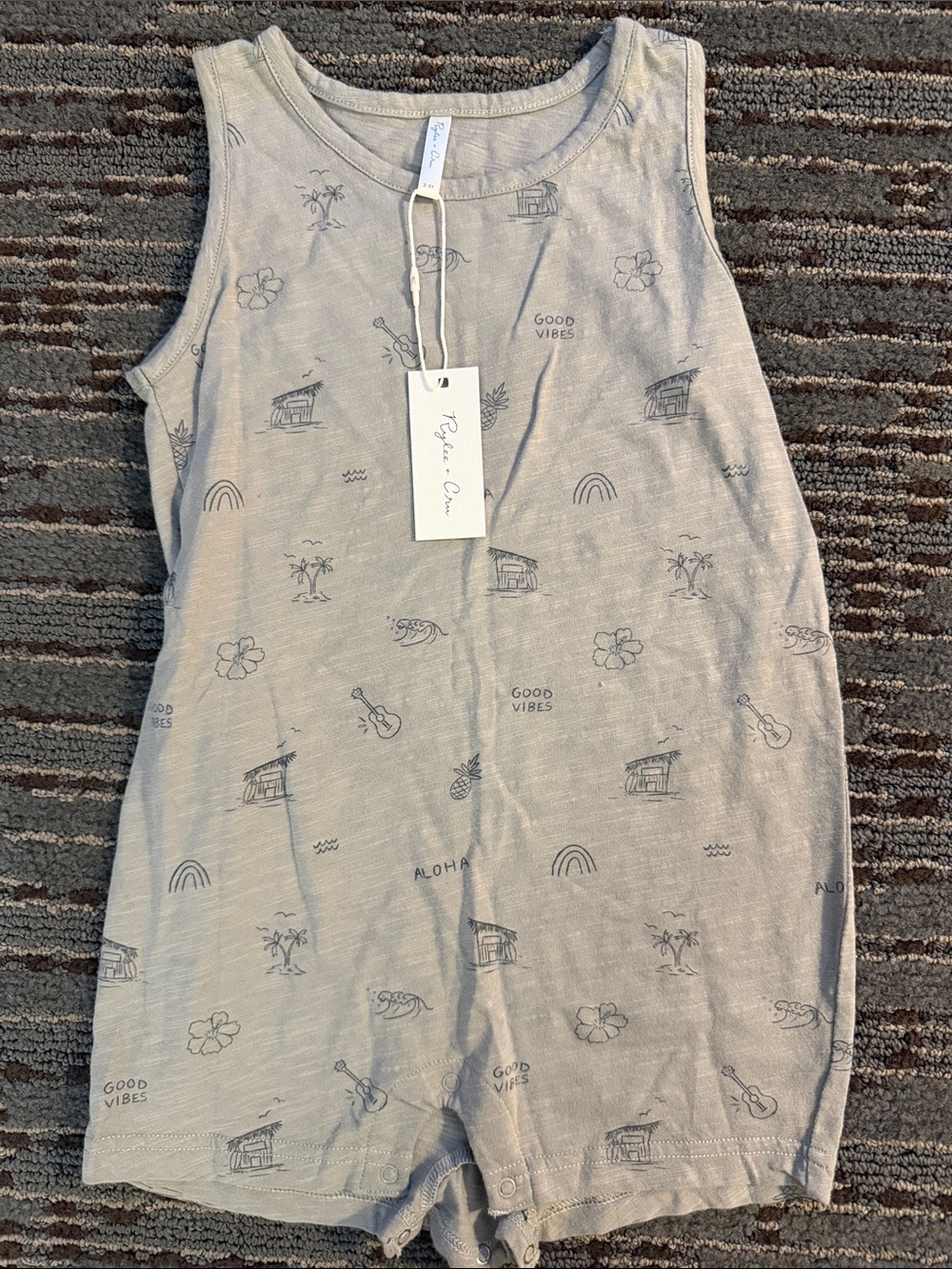 Rylee + Cru ‘Good Vibes' Printed Sleeveless Romper